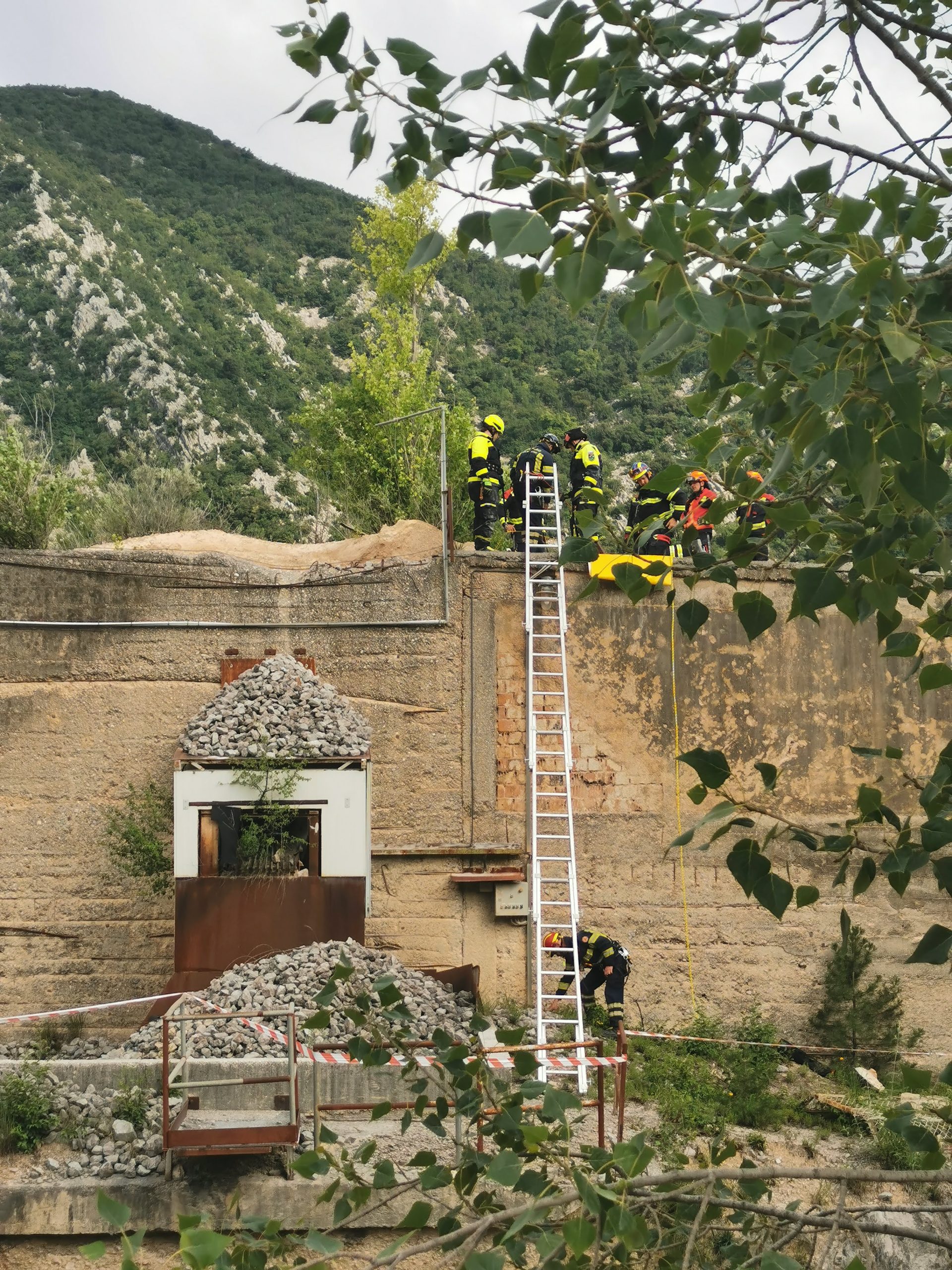 Cava di Solcano, simulazione di una frana